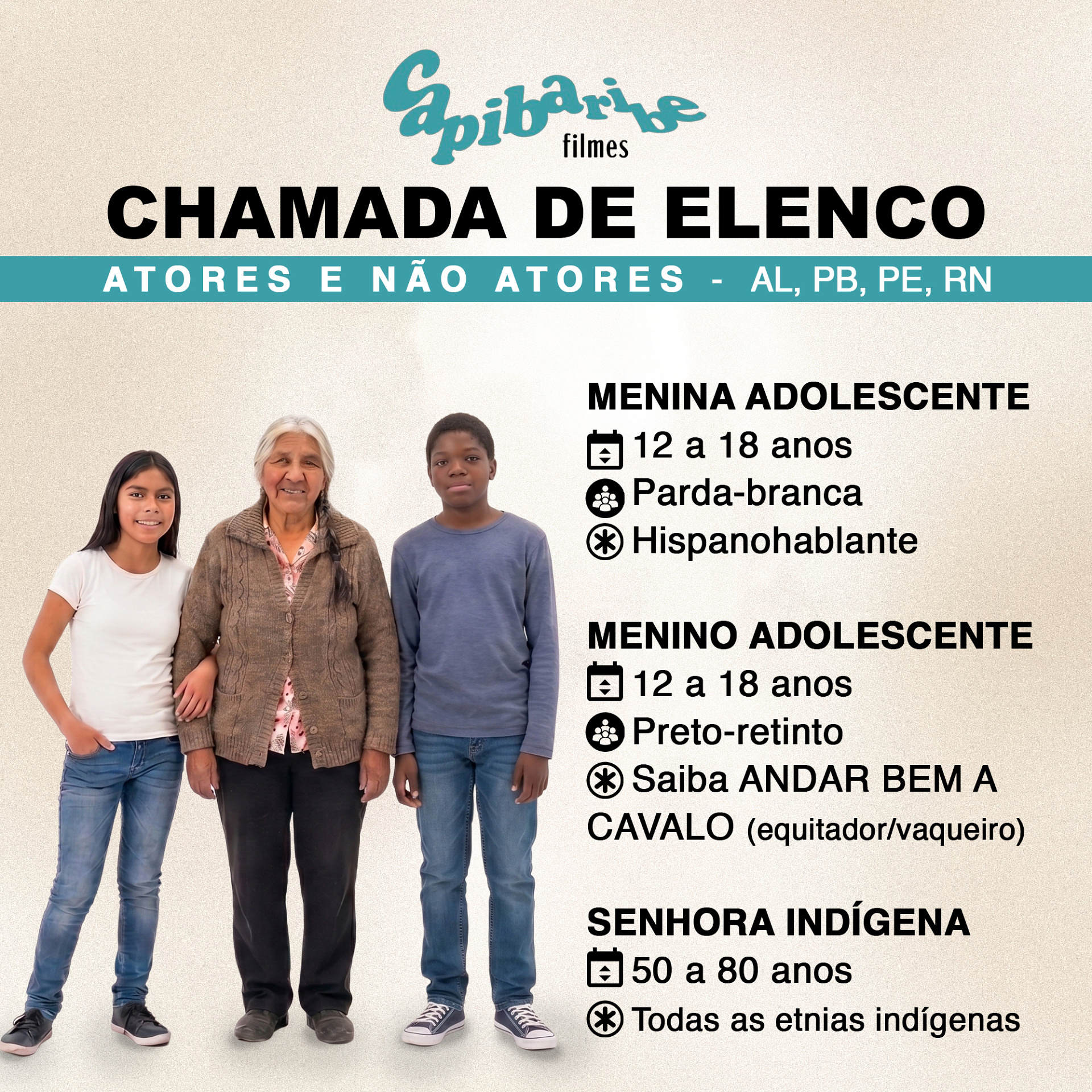Material de divulgação: PESQUISA DE ELENCO | LONGA-METRAGEM PERNAMBUCANO